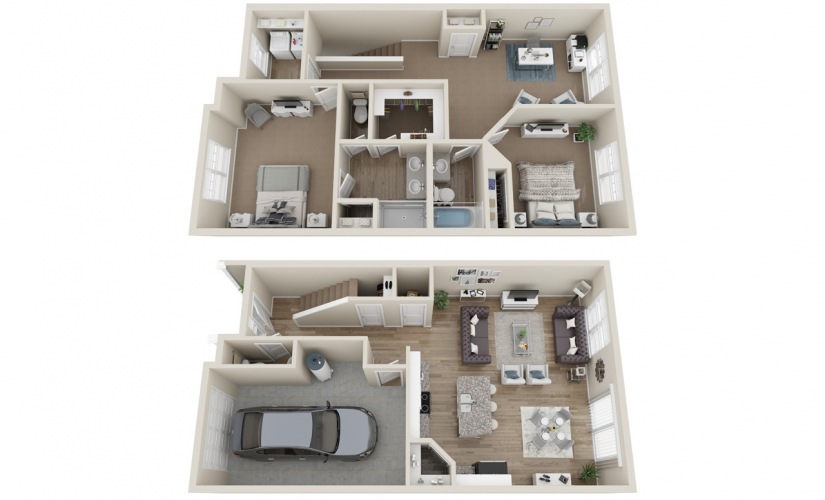 B3 2 bedroom 2.5 bath 1620 square feet